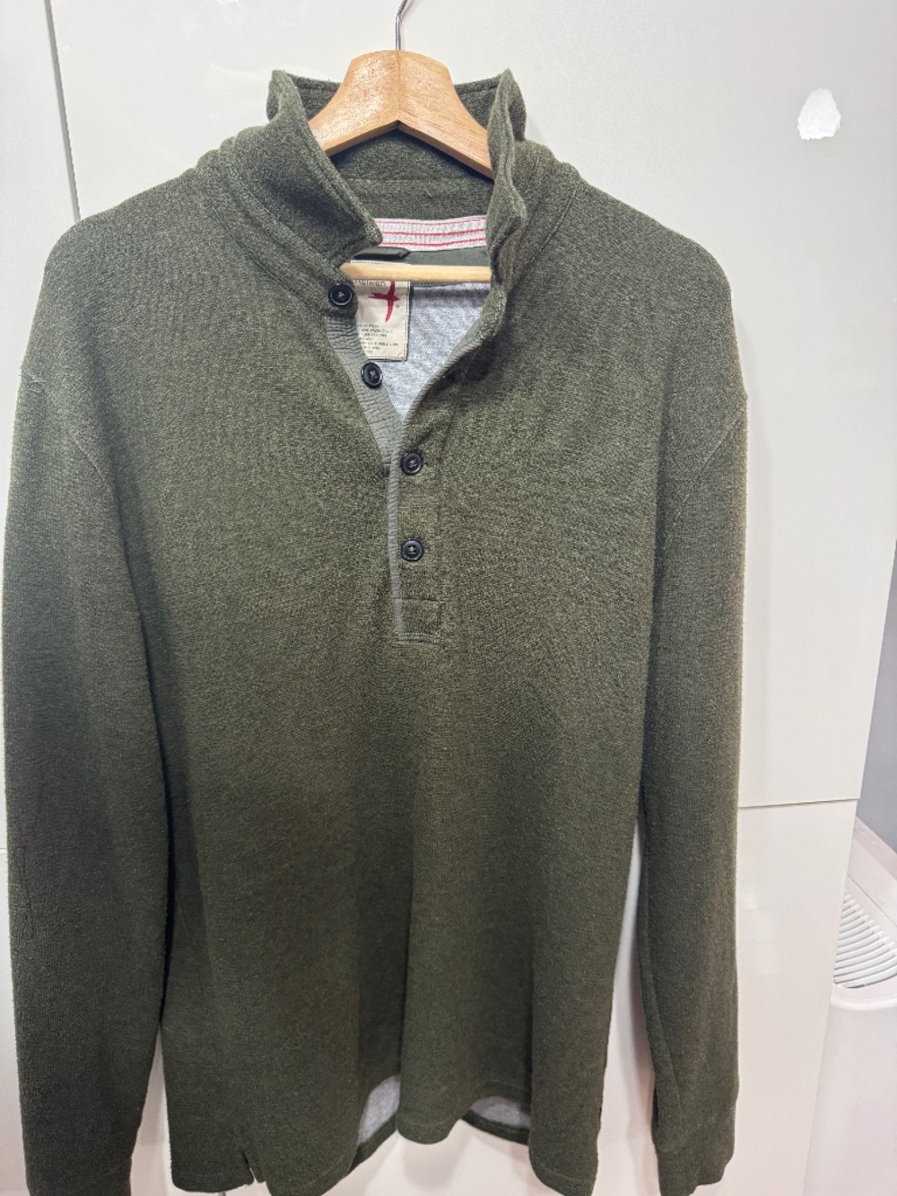 Relwen Thermal Button Mock — Olive — Size XL